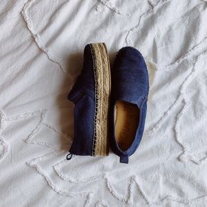 Sam Edelman Carrin blue platform slip ons